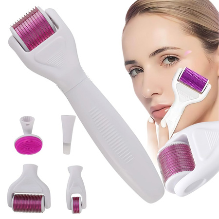 Derma roller para mesoterapia con microagujas cara cuello cuerpo kit 6 en 1