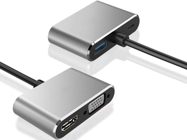 Adaptér usb-c na hdmi 4k vga hub usb 3.0 usb-c power delivery adapter