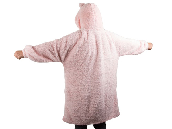 Šiltas oversize antklodės džemperis xl storas 2in1 kailis su gobtuvu antklodės džemperis storas