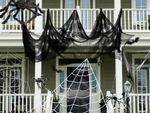 Sztuczna duża pajęczyna czarna halloween dekoracja do dekoracji 2 sztuki