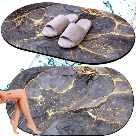 ALFOMBRILLA DE BAÑO ANTIDESLIZANTE DE SECADO RÁPIDO OVALADA 60×40 ABSORBENTE GRANDE
