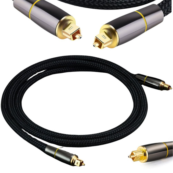 Optical cable 2m braided toslink digital hq gold plated terminals