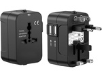 Adapter przejściówka wtyczka gniazdo uk usa eu aus uniwersalna 2x usb świat