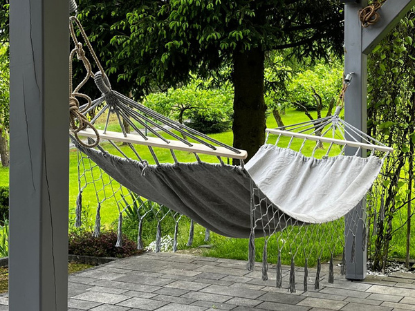 Garden hammock tourist grey tassel swing boho bag 200 x 100cm