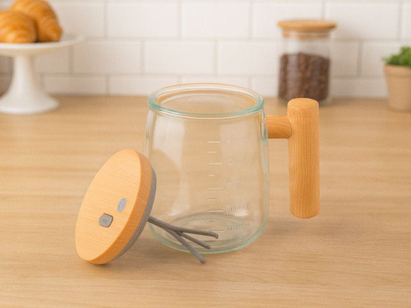 Savaiminio maišymo puodelis kavai, arbatai ir gėrimams, stiklinis, elektrinis, 400 ml