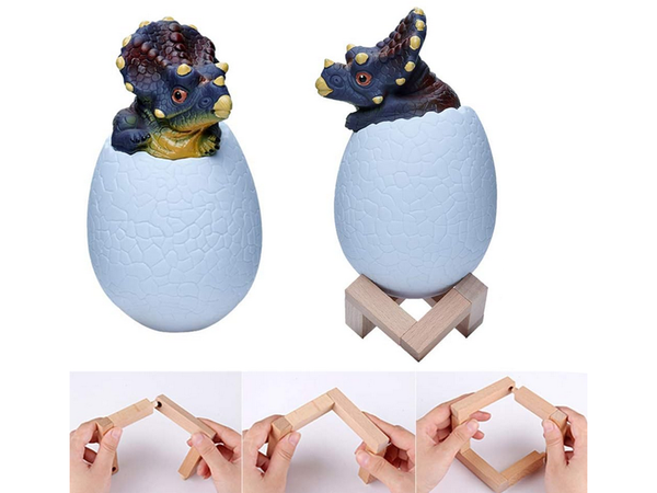 Dinosaurus öösel valgus triceratops muna rgb led helendav muna lastele
