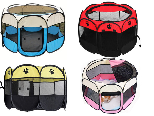 Collapsible dog pen pet bed cat cage large kennel lightweight