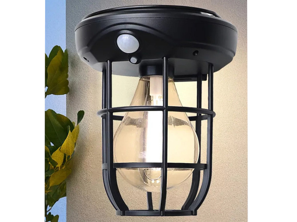 Lampara solar con sensor de movimiento crepuscular 3 modos 3 led 1800lm estanca
