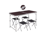 Folding camping table tourist table set with 4 chairs garden table