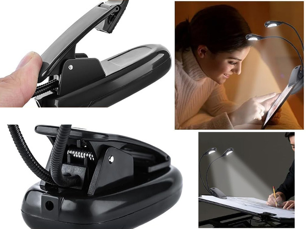 Klip viedol stolnú lampu školské flexibilné čítanie dvojitý klip