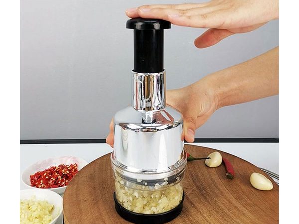 Vegetable and fruit chopper for garlic hand chopper shredder container