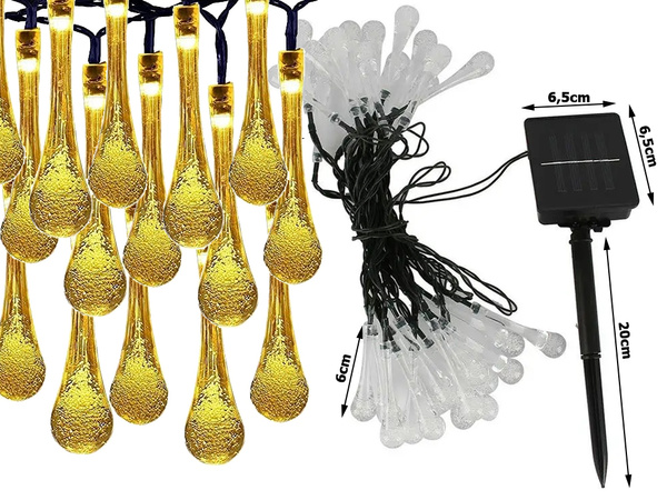 Solárne svetlá záhradné sopečné girlandy terasa balkón 50 led