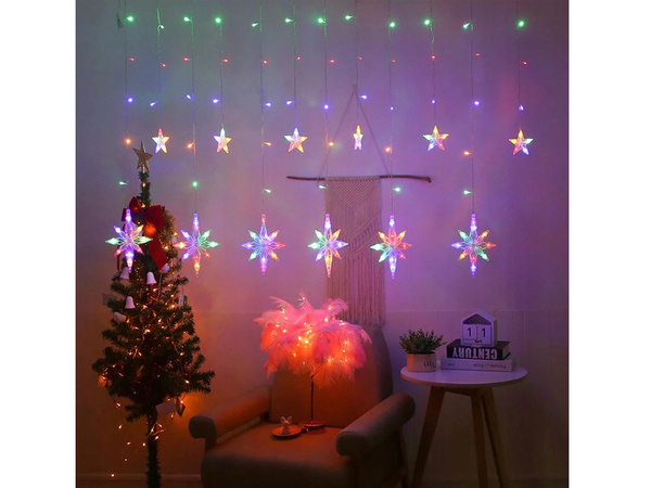 Guirlande lumineuse étoiles rideau 138 led