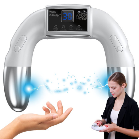 Masajeador de mano ems electroestimulador pulso terapia tension dolores stress