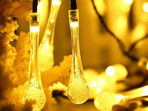 Solárne svetlá záhradné sopečné girlandy terasa balkón 20 led