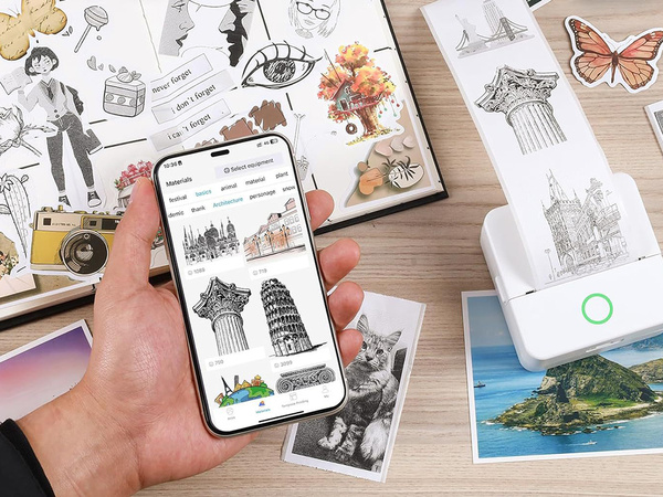 Mini wireless portable thermal printer for photos and notes