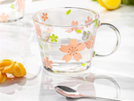 Juego de vajilla: cuencos, tazas, tazas de café y ensaladeras de cristal con diseño floral, 6 piezas.