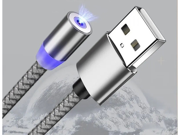 Magnetic charging cable 3w1 micro typ-c usb lightning 1m