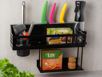 Wall shelf metal kitchen organiser for hanging utensils