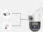 Cámara con dos objetivos wifi exterior giratoria wifi detector de movimiento ip