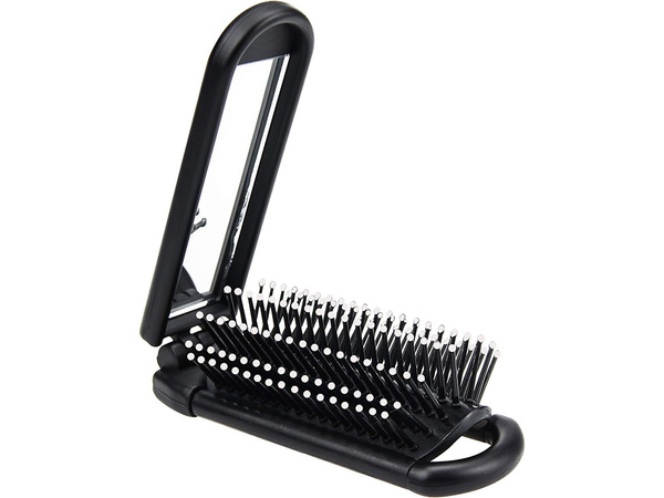 Hair brush folding mirror travel handy with mirror