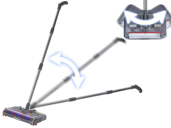 Belaidis rankinis dulkių siurblys su 360° besisukančia elektrine šepečiu kaśka