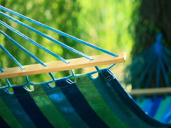Garden hammock reinforced striped coloured wood rocker swing 200 x 80