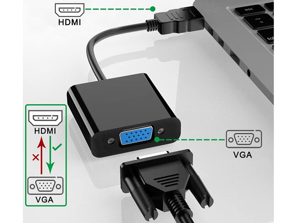 Konverter adapter hdmi zu vga d-sub kabel schwarz