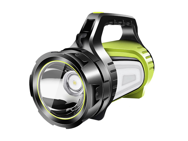 Wiederaufladbare led-taschenlampe suchscheinwerfer leistungsstarke powerbank