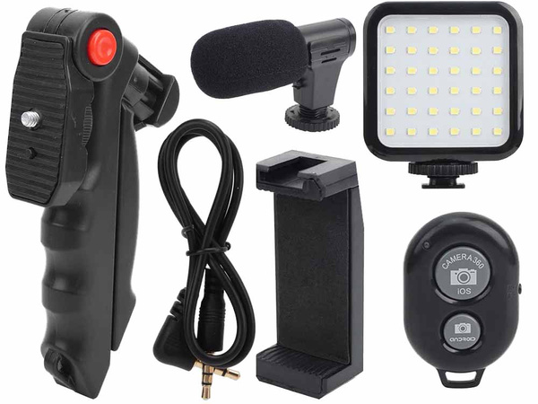Vlogging kit trepied microfon suport telefon înregistrare video
