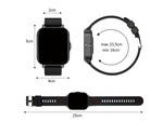 Smartwatch women's men's rubber strap sports Bluetooth calls grey