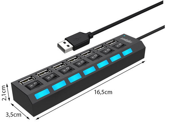Rozbočovač rozbočovač usb portů 7x usb 2.0