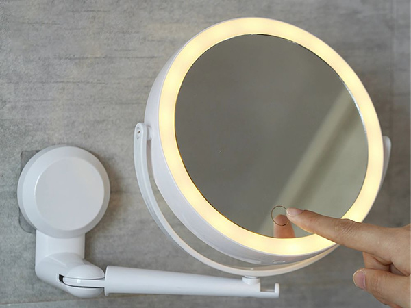 Led smink tükör forgó nagyító tükör 360°-os fali tartóval