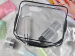3-in-1 trusă transparentă de cosmetice pentru organizator de călătorie pentru avioane