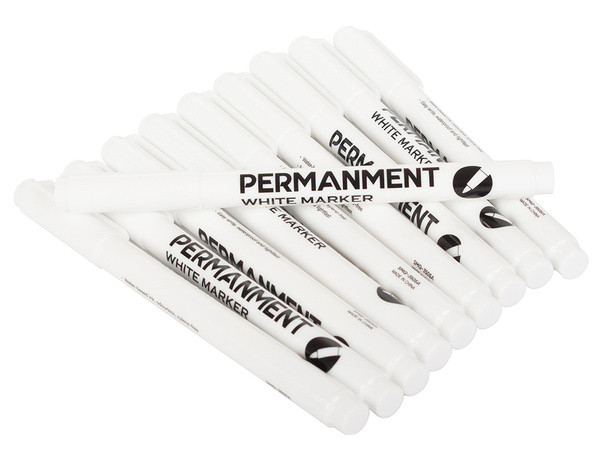Permanent marker white for glass tyres steel