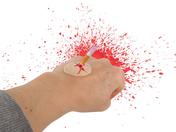 Võltsitud haava meigikomplekt halloween meigikomplekt verega pliiatsiga kleebitud