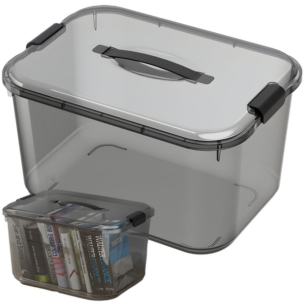 Storage container with lid handle closure large capacity 20l