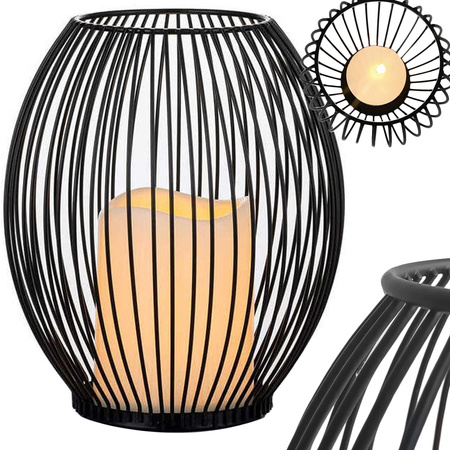 Portavelas decorativo de metal 1 ud soporte farol hogar terraza