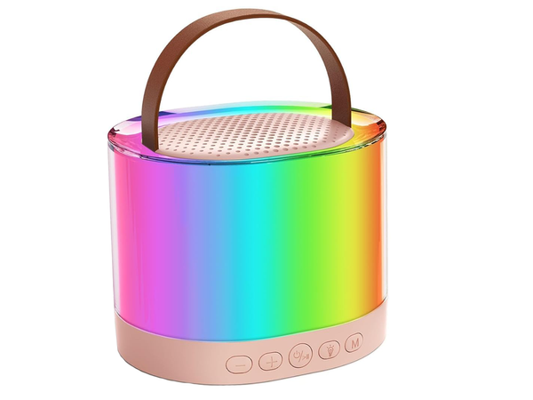 Karaoke set 2x micrófono inalámbrico portátil bluetooth altavoz rgb
