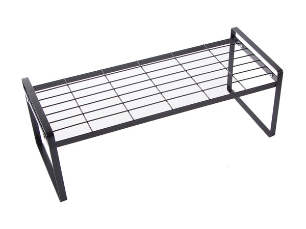 Raft metalic singur nivel bucătărie organizator stand negru pentru bucătărie