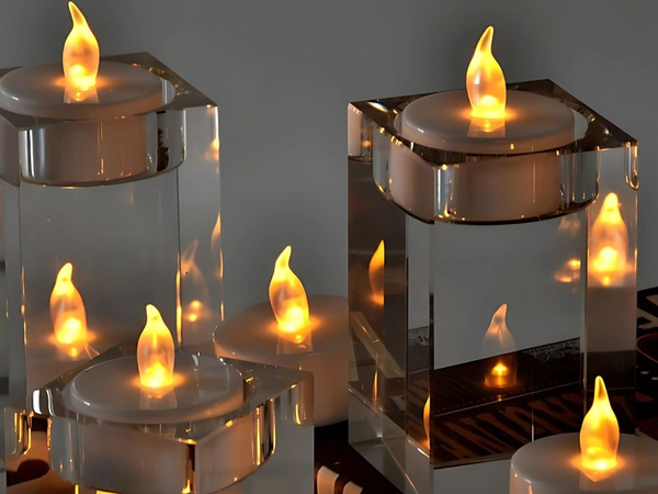 Elemes led gyertya gyertyatartó dekorációhoz koszorú láng hatású gyertyatartóhoz