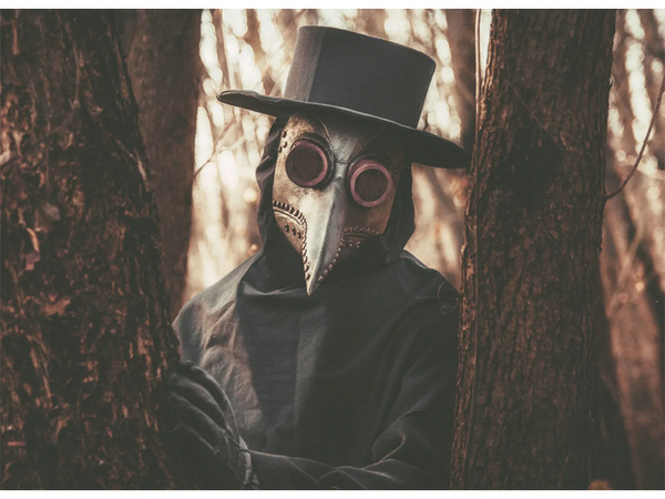 Havran vták mor maska lekár latex halloween