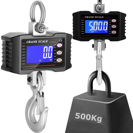 Hook-on 500kg hanging storage weighters lcd display battery