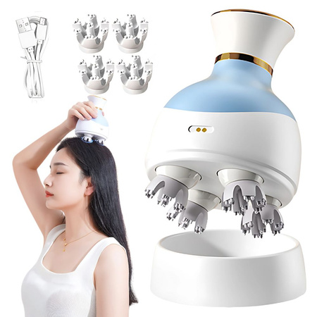 Electric relaxation head massager wireless usb 4 tips
