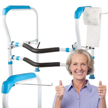 Toilet handle adjustable handrail stable for seniors