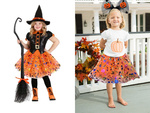 Costume d'halloween tutu jupe citrouille bandeau noeud lumineux