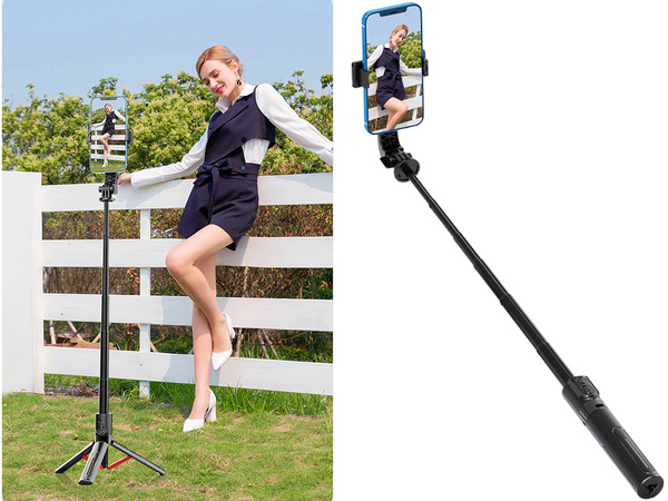 Suport pentru telefon selfie stick tripod telecomandă bluetooth 90 cm