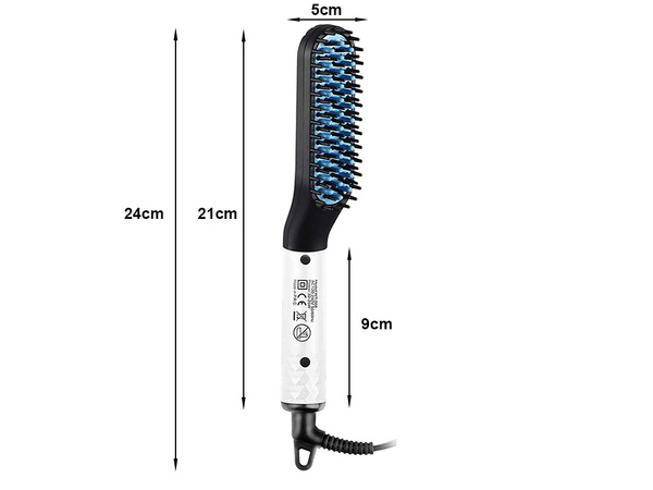 Straightener brush beard and hair comb for men's grooming