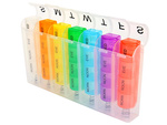 Boîte à médicaments boîte à pilules cassette hebdomadaire de médicaments à l'heure du jour