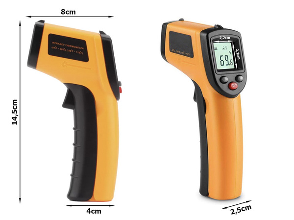 Bezkontaktní laserový pyrometr teploměr -50 +380°c